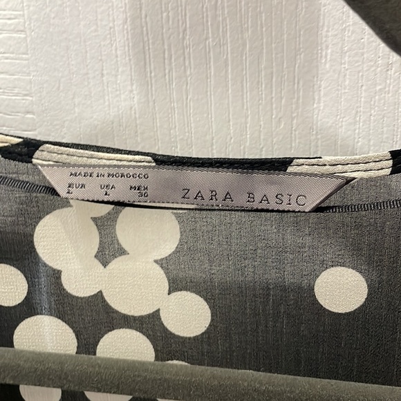 4 for $50 - Zara sheer polka dot shirt with frills - Picture 2 of 5